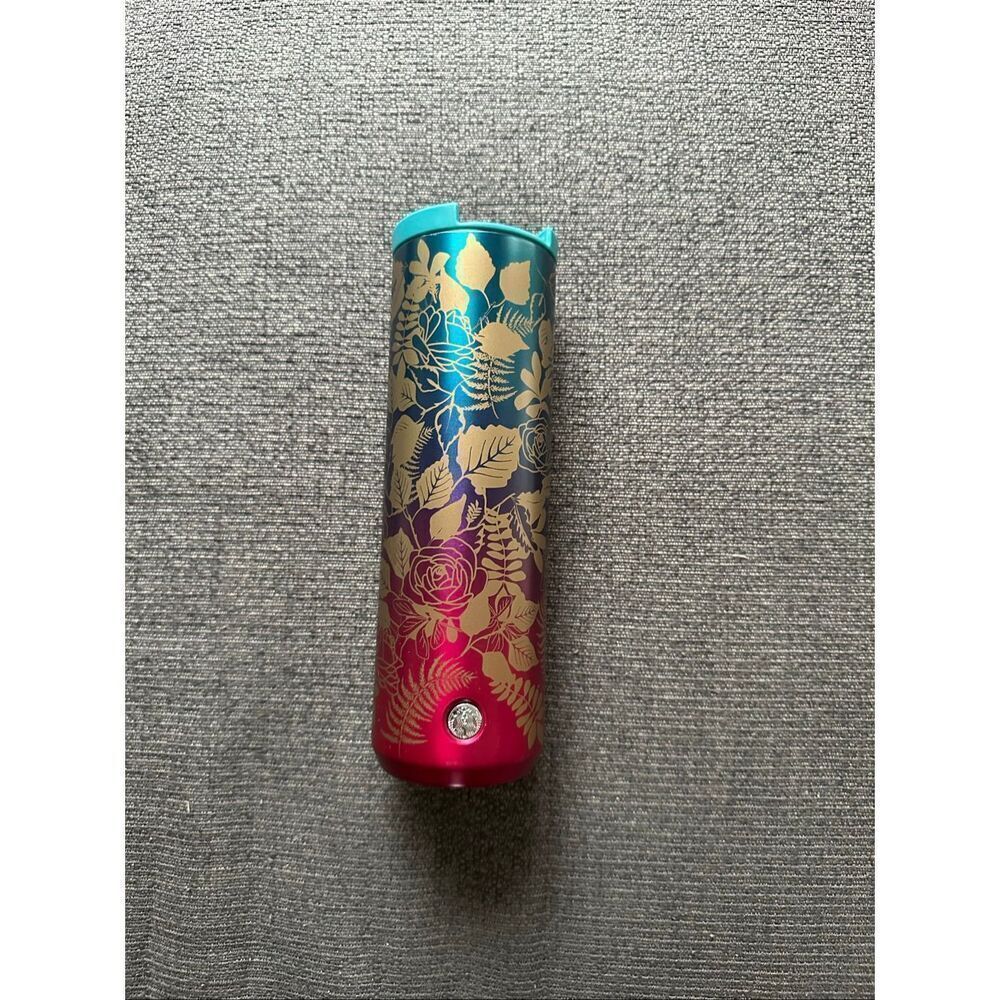 Starbucks Fall 202 Teal Berry Rose Insulated Stainless Steel Tumbler - Picture 1 of 6